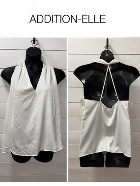 Addition Elle White Satin Halter Top – Size 3X